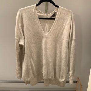 Vince Wool/Cashmere Seamed Double V Neck Sweater XS